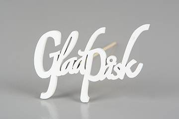 Glad Påsk, vit, stick 8x4cm. (pris per styck)